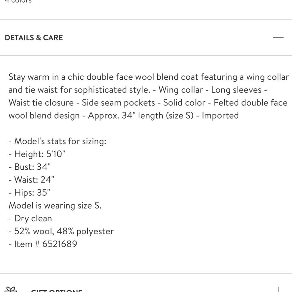 TAHARI Ella Wing Tie Waist Wool Blend Coat - Picture 6 of 7